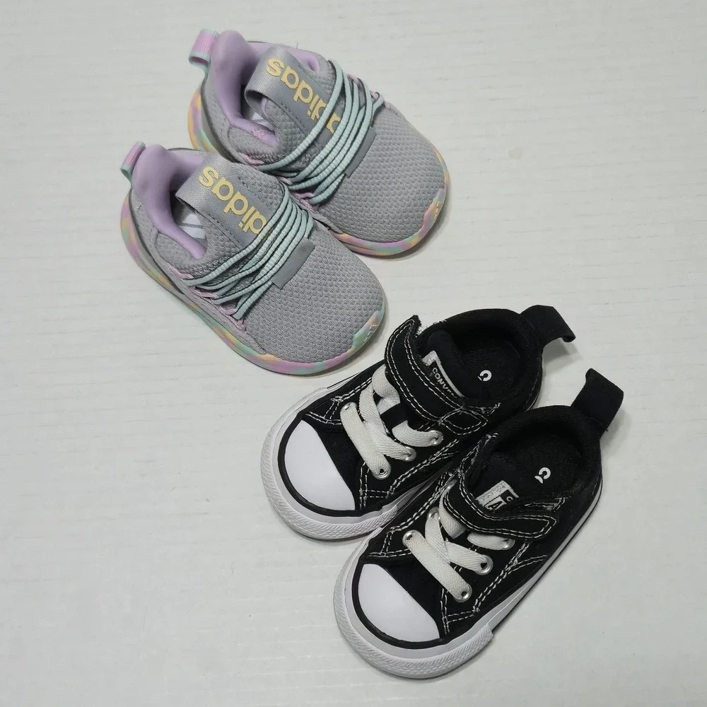 Adidas Lite Racer Adapt 7.0 Gray Multi Converse Chuck Taylor Black Shoes Lot 4C